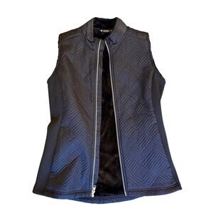 Levelwear Vest Women's Black Full zip Quilted Secure Pockets Plush Lining, Small